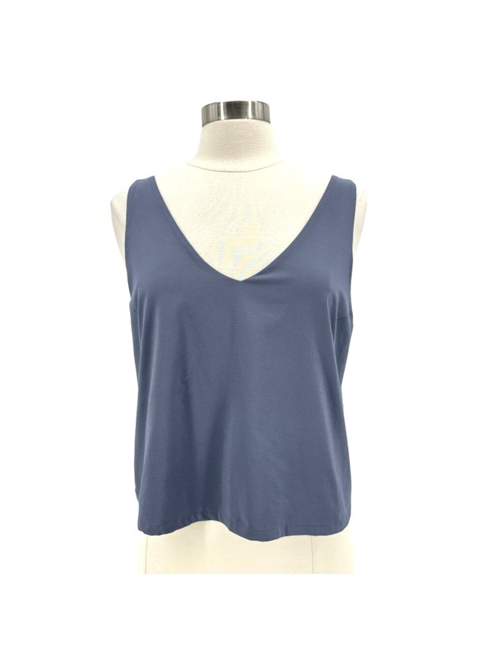 Vuori Womens Medium Top Villa Cropped Tank Azure Gray Relaxed Fit Lined Stretch